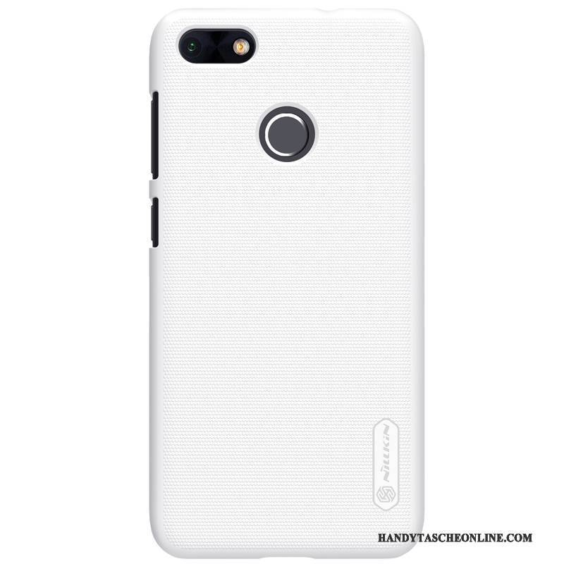 Hülle Huawei Y6 Pro 2017 Schutz Weiß Handyhüllen, Case Huawei Y6 Pro 2017 Nubuck Schwer