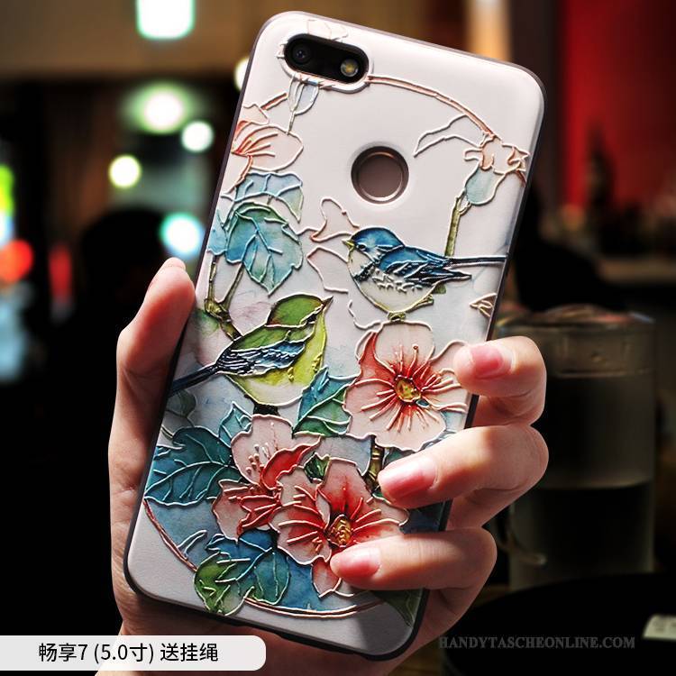 Hülle Huawei Y6 Pro 2017 Silikon Handyhüllen Anti-sturz, Case Huawei Y6 Pro 2017 Taschen Ethnisch Chinesische Art