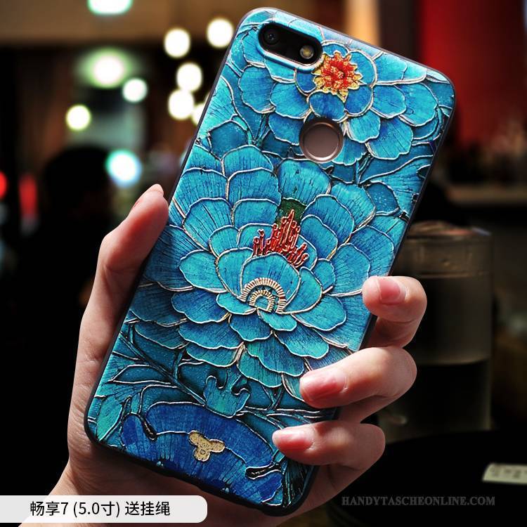 Hülle Huawei Y6 Pro 2017 Silikon Handyhüllen Anti-sturz, Case Huawei Y6 Pro 2017 Taschen Ethnisch Chinesische Art