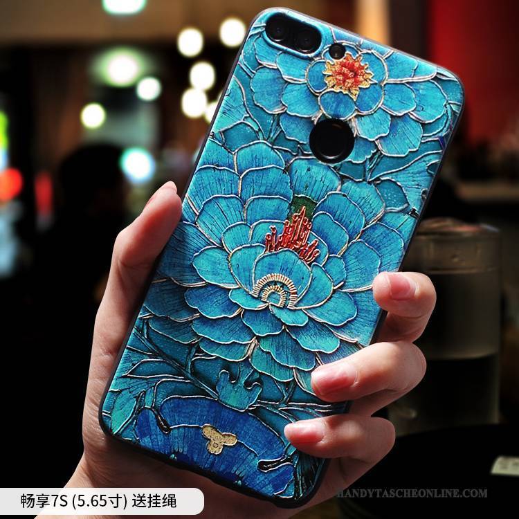 Hülle Huawei Y6 Pro 2017 Silikon Handyhüllen Anti-sturz, Case Huawei Y6 Pro 2017 Taschen Ethnisch Chinesische Art