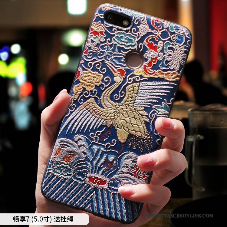 Hülle Huawei Y6 Pro 2017 Silikon Handyhüllen Anti-sturz, Case Huawei Y6 Pro 2017 Taschen Ethnisch Chinesische Art