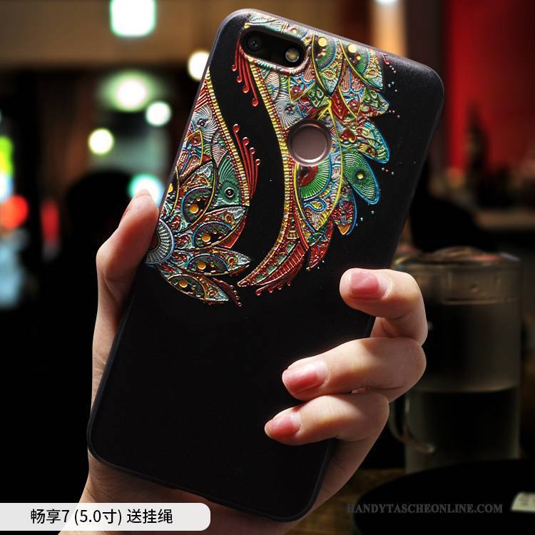 Hülle Huawei Y6 Pro 2017 Silikon Handyhüllen Anti-sturz, Case Huawei Y6 Pro 2017 Taschen Ethnisch Chinesische Art