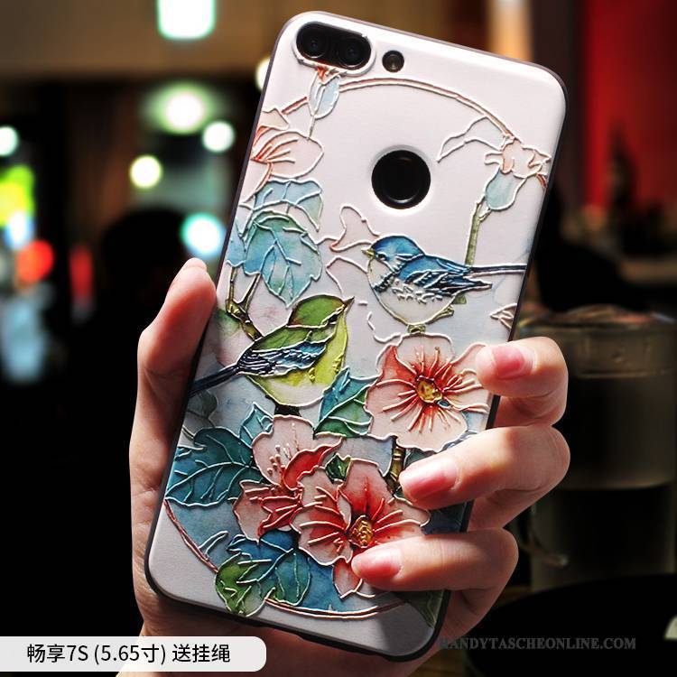 Hülle Huawei Y6 Pro 2017 Silikon Handyhüllen Anti-sturz, Case Huawei Y6 Pro 2017 Taschen Ethnisch Chinesische Art