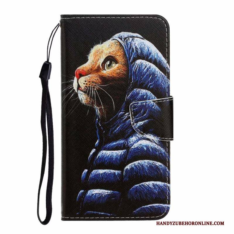 Hülle Huawei Y6s Karikatur Katzen Handyhüllen, Case Huawei Y6s Lederhülle Karte Blau