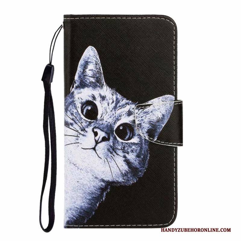 Hülle Huawei Y6s Karikatur Katzen Handyhüllen, Case Huawei Y6s Lederhülle Karte Blau