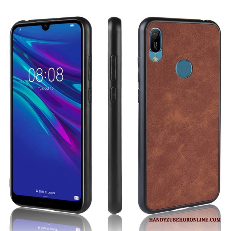 Hülle Huawei Y6s Leder Trend Schwer, Case Huawei Y6s Taschen Schwarz Anti-sturz