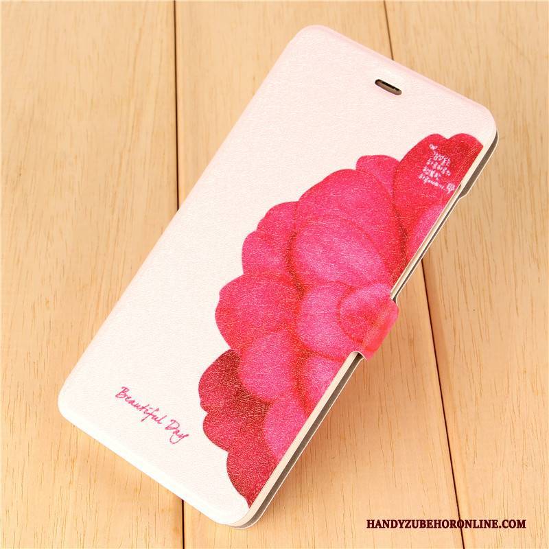 Hülle Huawei Y7 2018 Schutz Nubuck Rot, Case Huawei Y7 2018 Lederhülle Nette Mesh