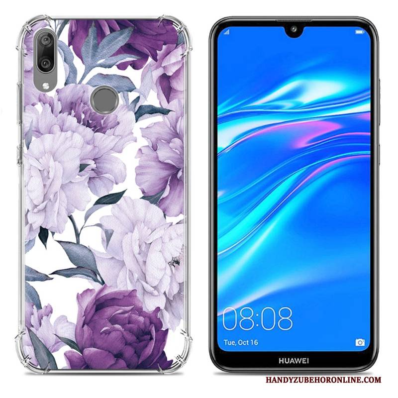 Hülle Huawei Y7 2019 Kreativ Ballon Blau, Case Huawei Y7 2019 Weiche Trend Anti-sturz