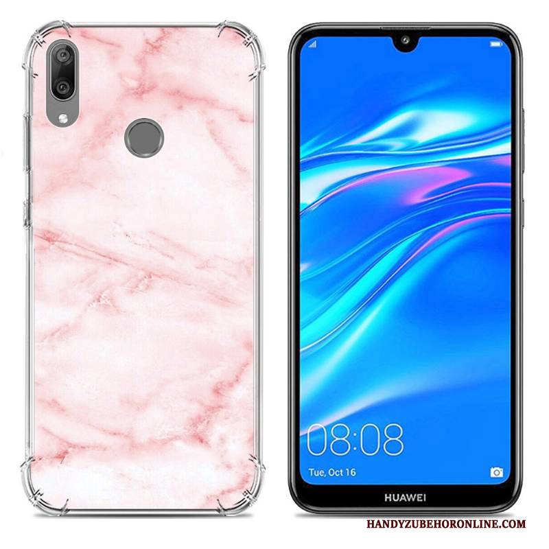 Hülle Huawei Y7 2019 Kreativ Ballon Blau, Case Huawei Y7 2019 Weiche Trend Anti-sturz