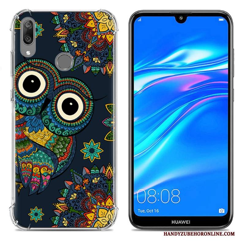 Hülle Huawei Y7 2019 Kreativ Ballon Blau, Case Huawei Y7 2019 Weiche Trend Anti-sturz