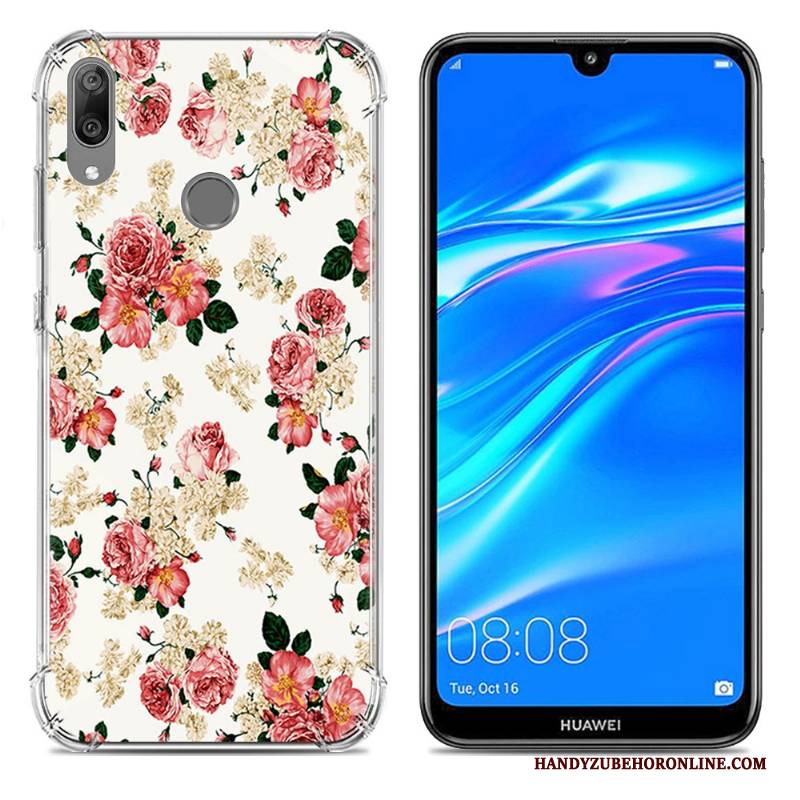 Hülle Huawei Y7 2019 Kreativ Ballon Blau, Case Huawei Y7 2019 Weiche Trend Anti-sturz