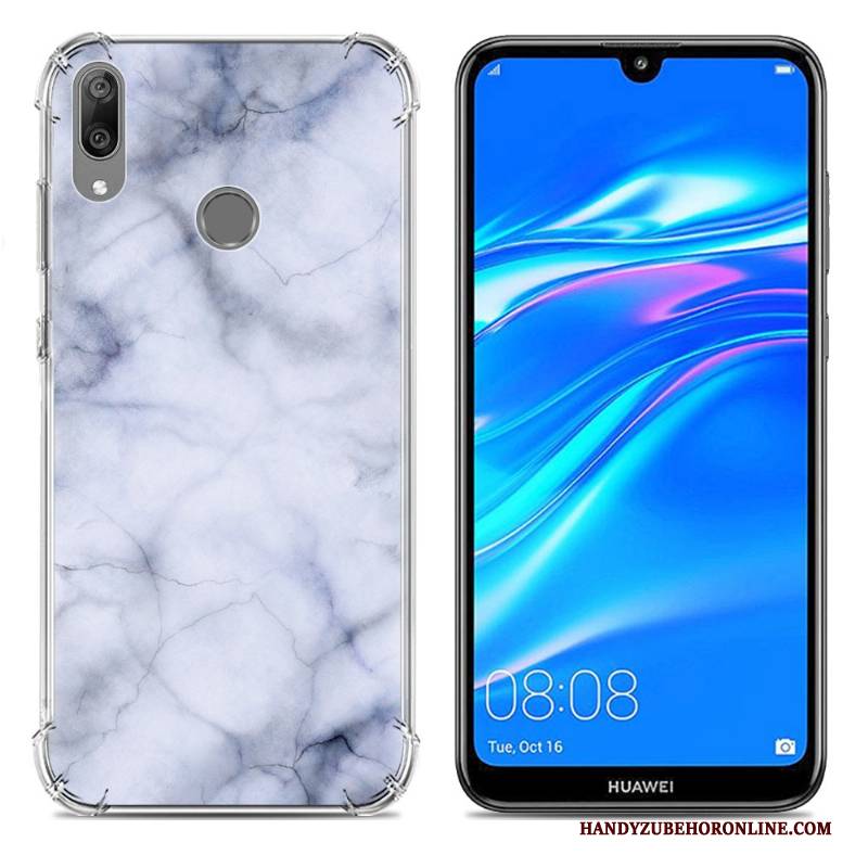 Hülle Huawei Y7 2019 Kreativ Ballon Blau, Case Huawei Y7 2019 Weiche Trend Anti-sturz