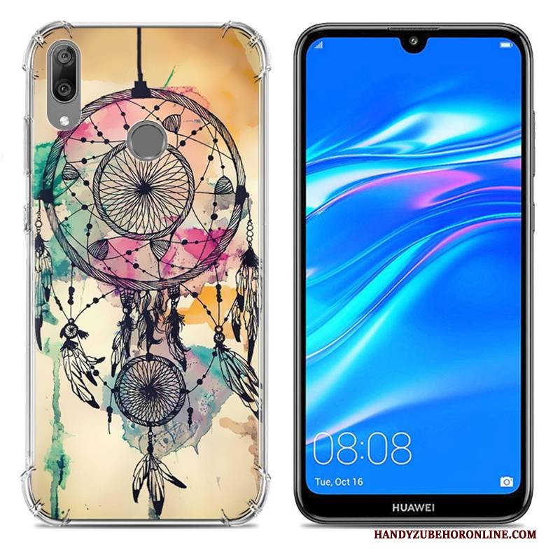 Hülle Huawei Y7 2019 Kreativ Ballon Blau, Case Huawei Y7 2019 Weiche Trend Anti-sturz