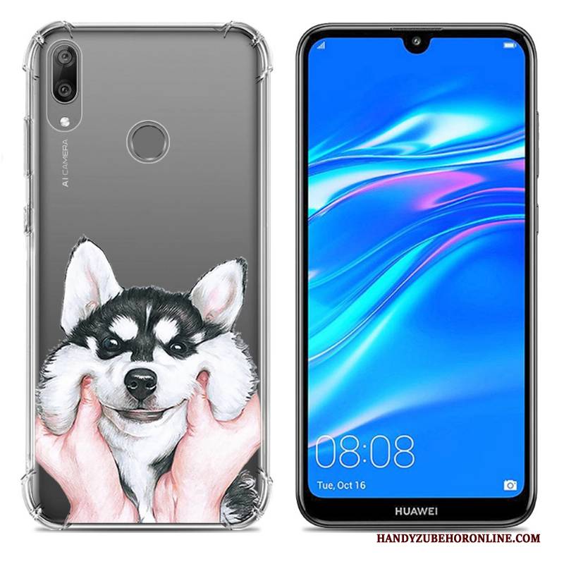 Hülle Huawei Y7 2019 Kreativ Ballon Blau, Case Huawei Y7 2019 Weiche Trend Anti-sturz