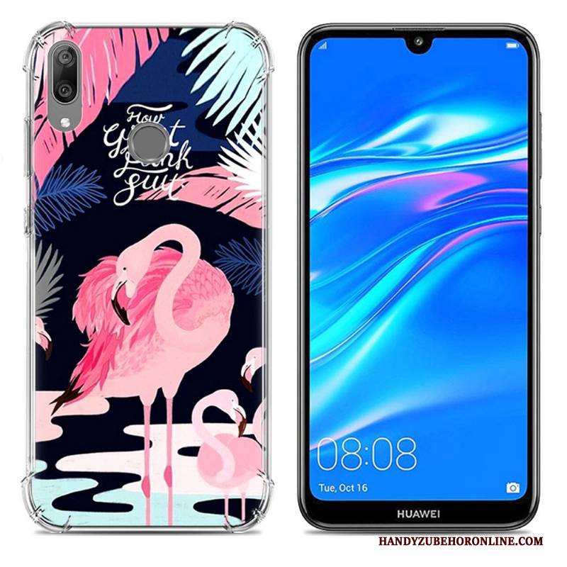 Hülle Huawei Y7 2019 Kreativ Ballon Blau, Case Huawei Y7 2019 Weiche Trend Anti-sturz