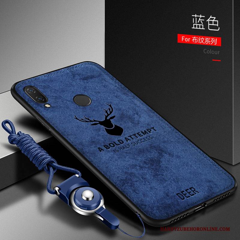 Hülle Huawei Y7 2019 Kreativ Denim Persönlichkeit, Case Huawei Y7 2019 Schutz Netto Rot Trend