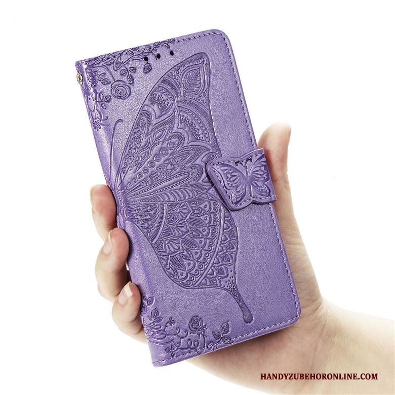 Hülle Huawei Y7 2019 Lederhülle Blumen Anti-sturz, Case Huawei Y7 2019 Silikon Blau Handyhüllen