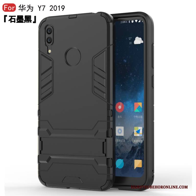 Hülle Huawei Y7 2019 Schutz Einfach Trend, Case Huawei Y7 2019 Silikon Anti-sturz Blau