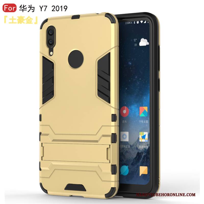 Hülle Huawei Y7 2019 Schutz Einfach Trend, Case Huawei Y7 2019 Silikon Anti-sturz Blau