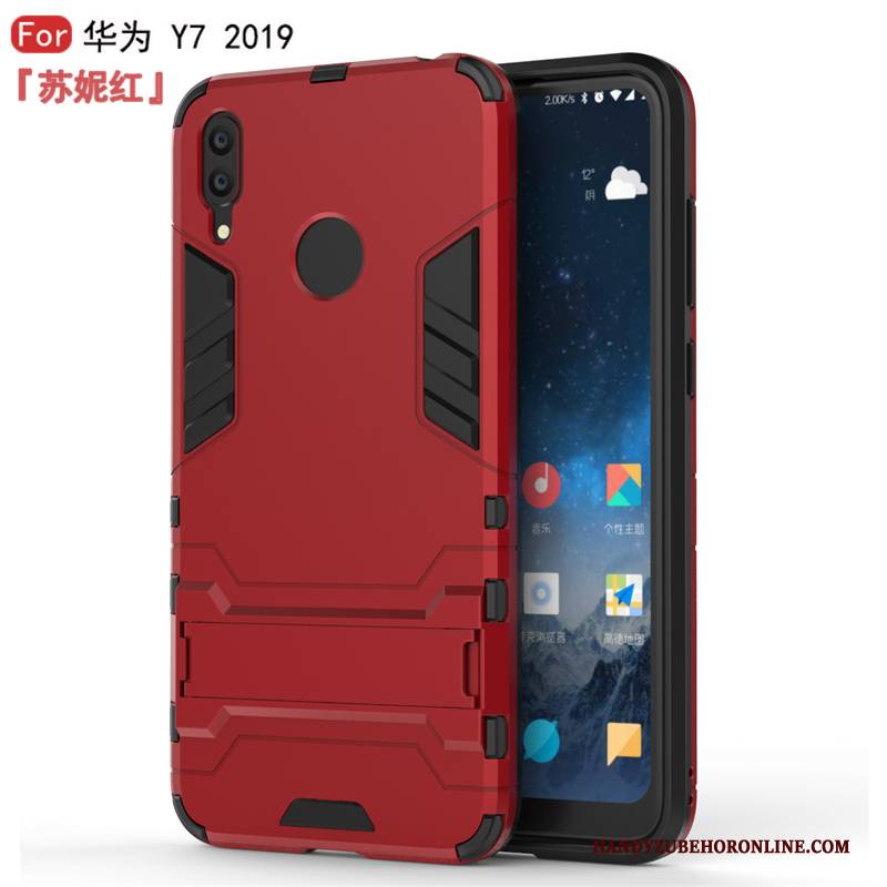 Hülle Huawei Y7 2019 Schutz Einfach Trend, Case Huawei Y7 2019 Silikon Anti-sturz Blau