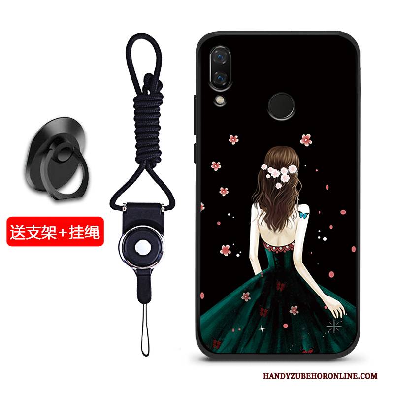 Hülle Huawei Y7 2019 Silikon Handyhüllen Nubuck, Case Huawei Y7 2019 Weiche Blau