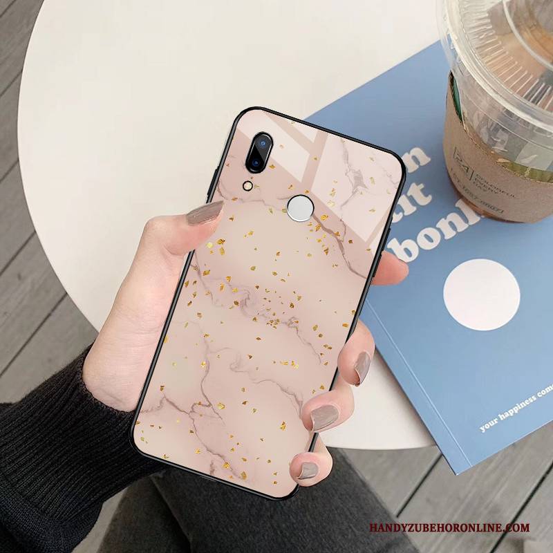 Hülle Huawei Y7 2019 Silikon Handyhüllen Rosa, Case Huawei Y7 2019 Schutz Persönlichkeit Glas