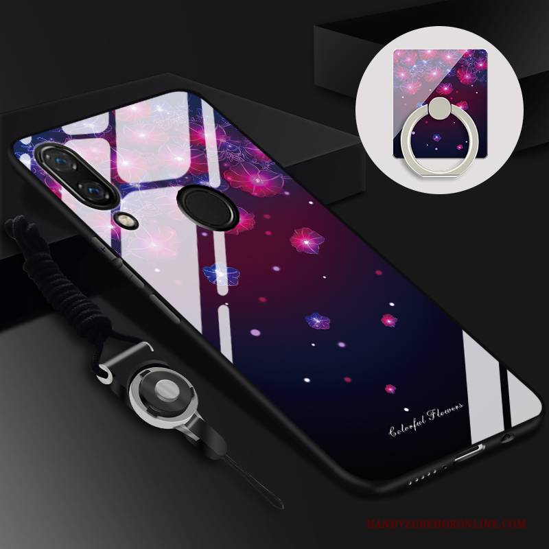 Hülle Huawei Y7 2019 Taschen Membran Schwarz, Case Huawei Y7 2019 Karikatur Trend Temperieren