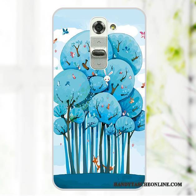 Hülle Lg G2 Karikatur Hintere Abdeckung Blau, Case Lg G2 Gemalt Handyhüllen