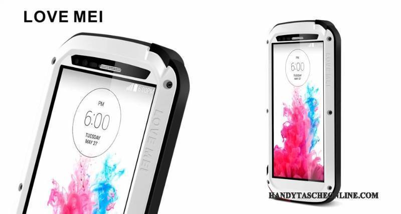 Hülle Lg G3 Metall Handyhüllen Drei Verteidigungen, Case Lg G3 Silikon Gehärtetes Glas Anti-sturz