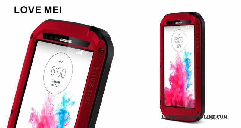 Hülle Lg G3 Metall Handyhüllen Drei Verteidigungen, Case Lg G3 Silikon Gehärtetes Glas Anti-sturz