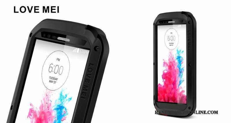 Hülle Lg G3 Metall Handyhüllen Drei Verteidigungen, Case Lg G3 Silikon Gehärtetes Glas Anti-sturz