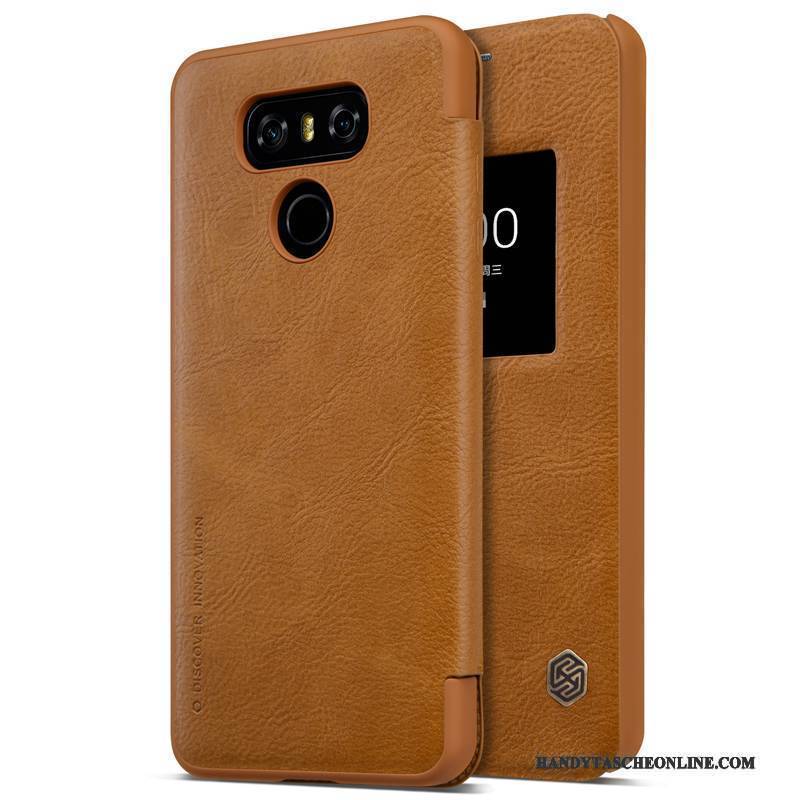 Hülle Lg G6 Lederhülle Anti-sturz Weiß, Case Lg G6 Schutz Gold Handyhüllen