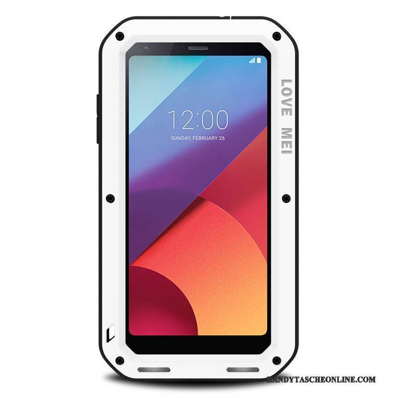 Hülle Lg G6 Taschen Drei Verteidigungen Schwer, Case Lg G6 Metall Handyhüllen Weiß