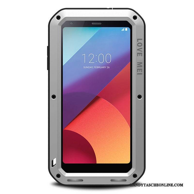 Hülle Lg G6 Taschen Drei Verteidigungen Schwer, Case Lg G6 Metall Handyhüllen Weiß