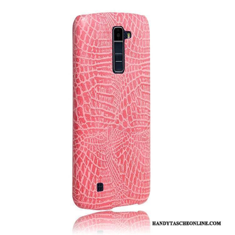 Hülle Lg K10 Lederhülle Handyhüllen Rosa, Case Lg K10 Schutz Hintere Abdeckung Krokodilmuster