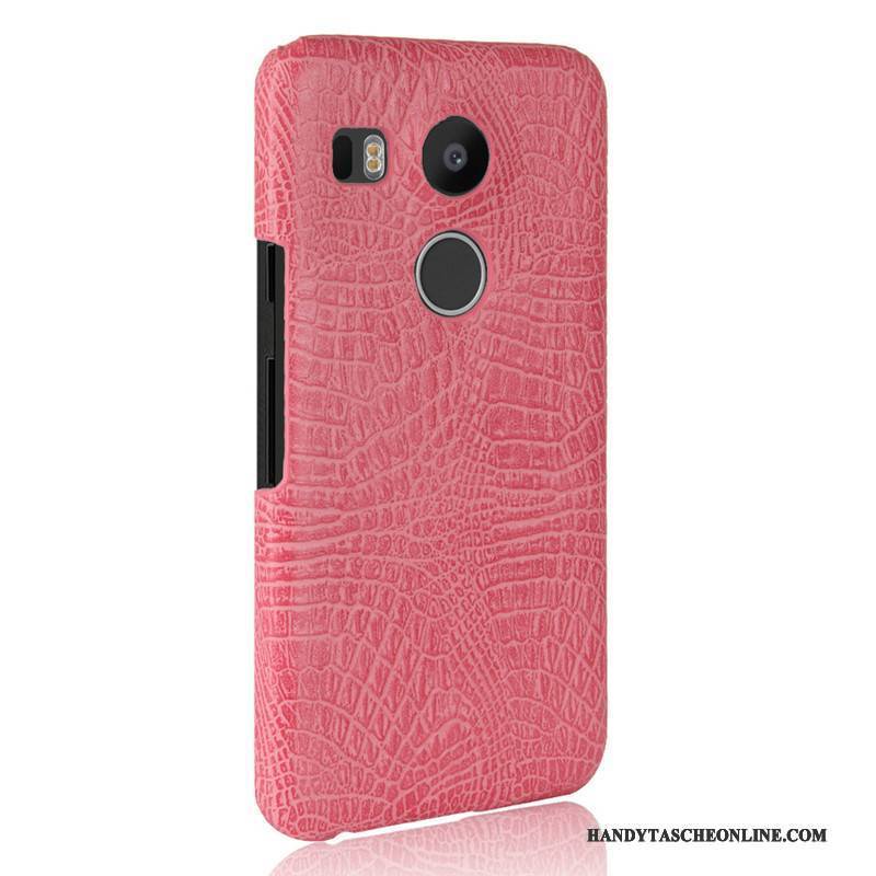 Hülle Lg Nexus 5x Leder Krokodilmuster Nubuck, Case Lg Nexus 5x Schutz Schwer Rot