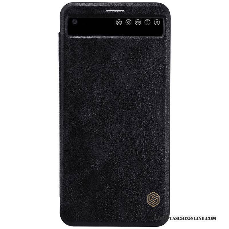 Hülle Lg V20 Lederhülle Anti-sturz Handyhüllen, Case Lg V20 Folio Gold Weinrot