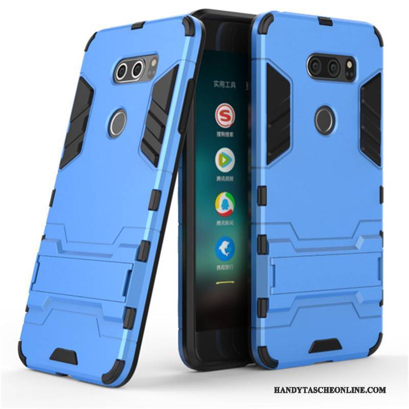 Hülle Lg V30 Halterung Blau Trend, Case Lg V30 Schutz Anti-sturz