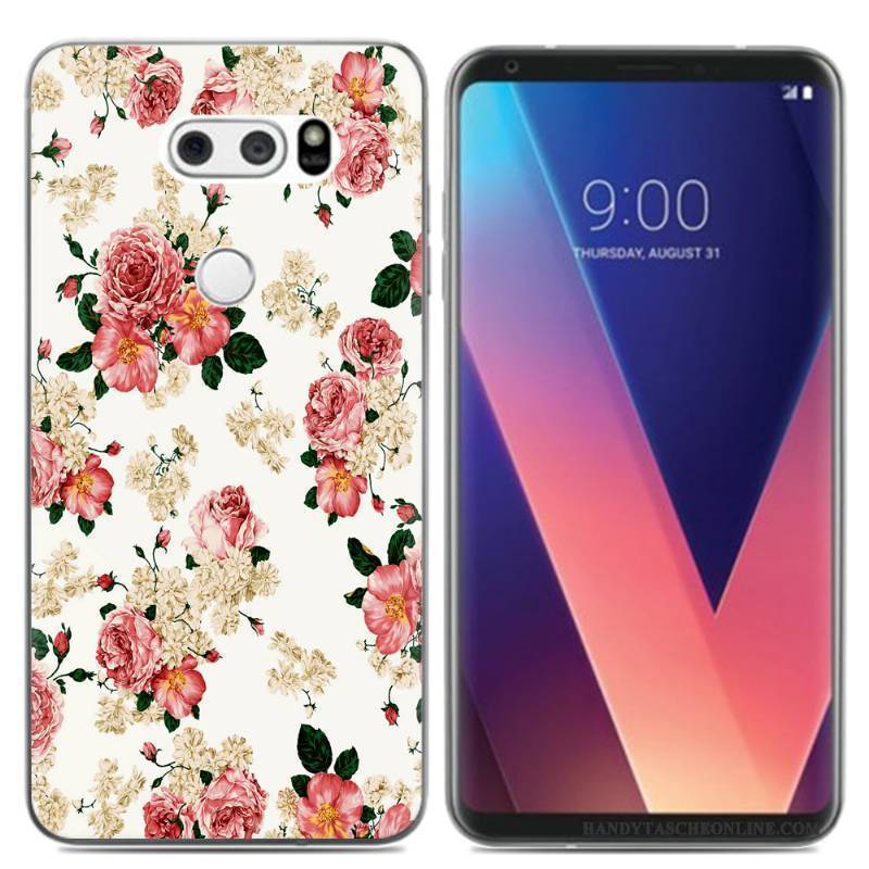 Hülle Lg V30 Karikatur Rosa Mini, Case Lg V30 Silikon Ölgemälde Frisch