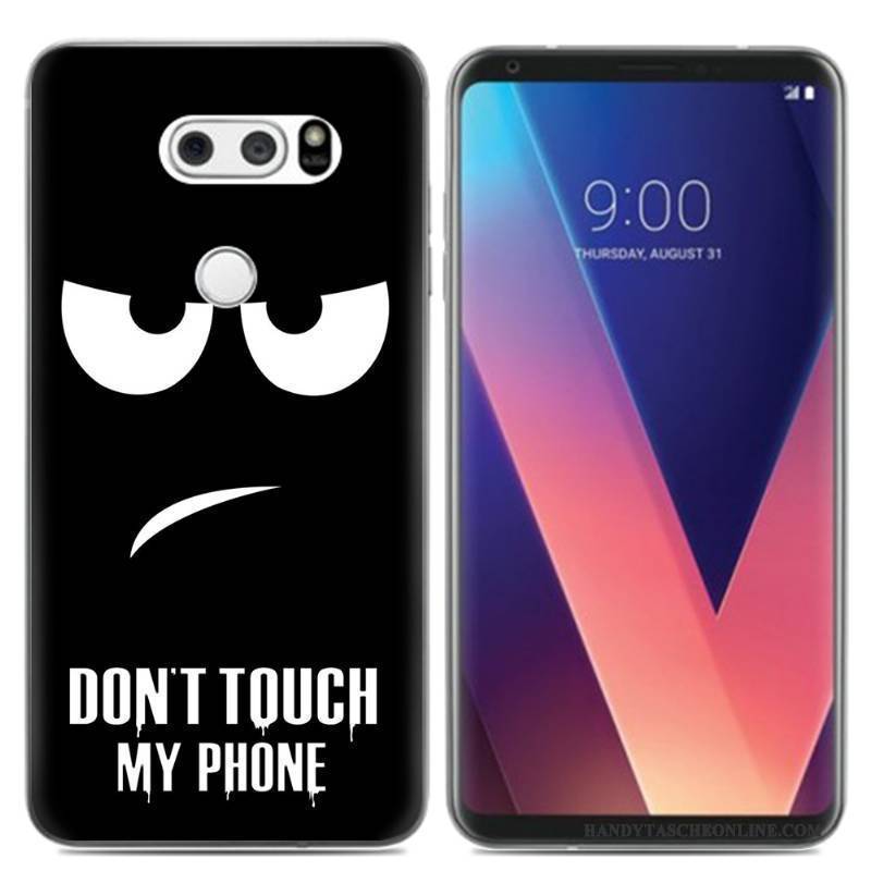 Hülle Lg V30 Karikatur Rosa Mini, Case Lg V30 Silikon Ölgemälde Frisch