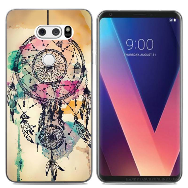 Hülle Lg V30 Karikatur Rosa Mini, Case Lg V30 Silikon Ölgemälde Frisch