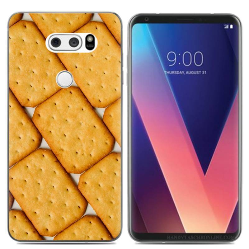 Hülle Lg V30 Karikatur Rosa Mini, Case Lg V30 Silikon Ölgemälde Frisch