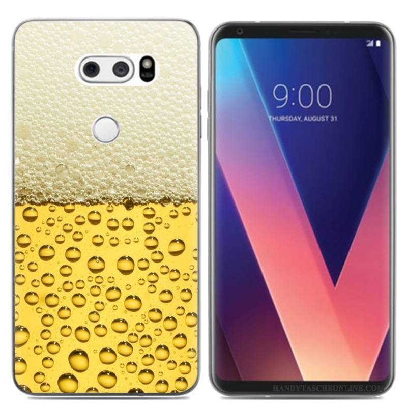 Hülle Lg V30 Karikatur Rosa Mini, Case Lg V30 Silikon Ölgemälde Frisch