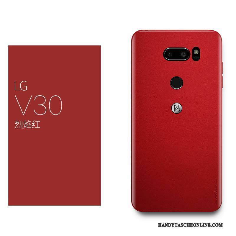 Hülle Lg V30 Kreativ Schlank Rot, Case Lg V30 Leder Handyhüllen