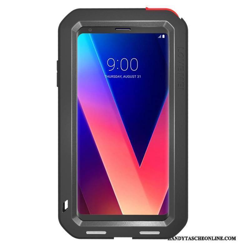 Hülle Lg V30 Taschen Europa Schwarz, Case Lg V30 Metall Schwer Anti-sturz