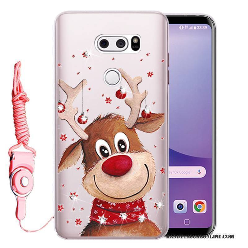 Hülle Lg V30 Weiche Anti-sturz Rosa, Case Lg V30 Strass Handyhüllen