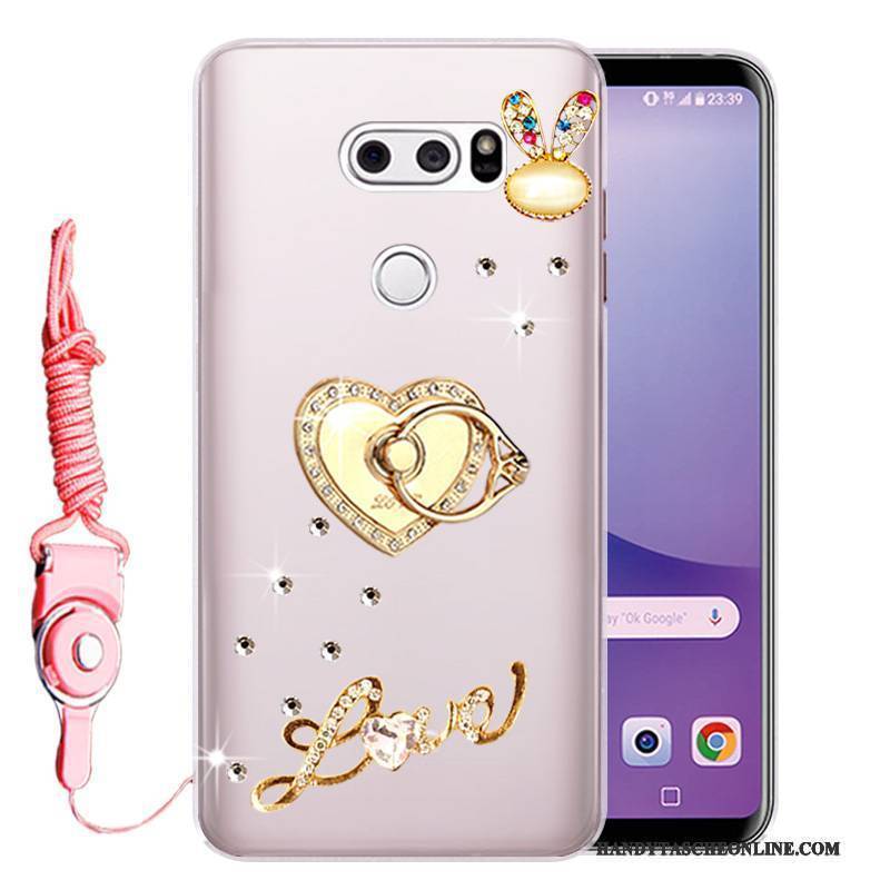 Hülle Lg V30 Weiche Anti-sturz Rosa, Case Lg V30 Strass Handyhüllen