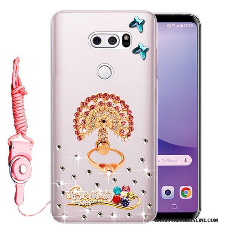 Hülle Lg V30 Weiche Anti-sturz Rosa, Case Lg V30 Strass Handyhüllen