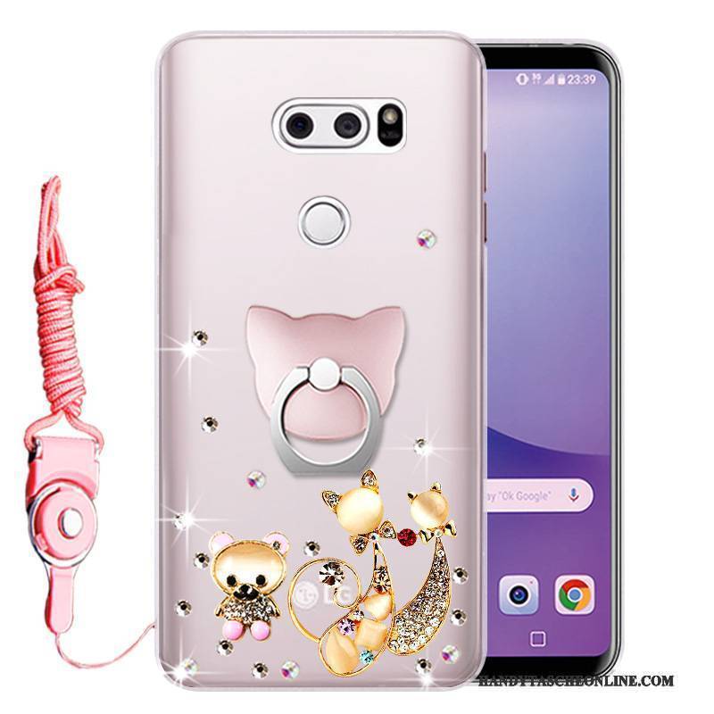 Hülle Lg V30 Weiche Anti-sturz Rosa, Case Lg V30 Strass Handyhüllen