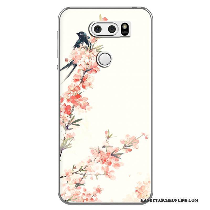 Hülle Lg V30 Weiche Chinesische Art Weiß, Case Lg V30 Kreativ Handyhüllen Schwarz